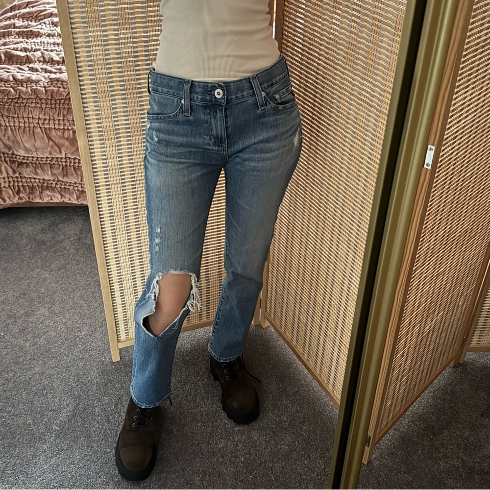 AG Anthropologie Distressed Nolan Ankle Jeans